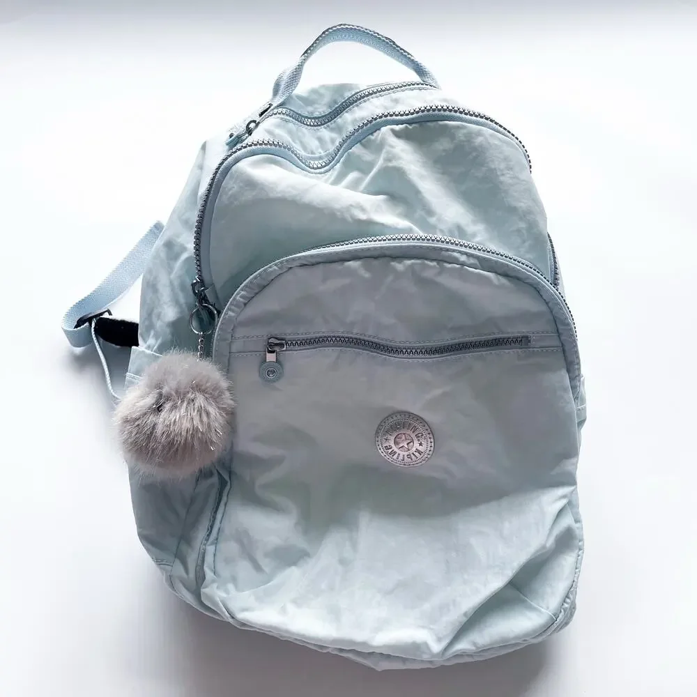 Kipling Seoul Laptop Backpack Powder Blue XL Nylon Lightweight